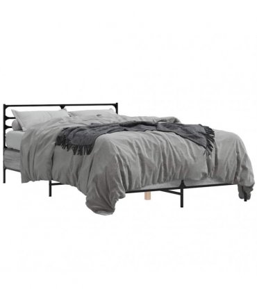 vidaXL Bed Frame without Mattress Grey Sonoma 120x200 cm