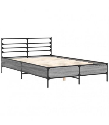 vidaXL Bed Frame without Mattress Grey Sonoma 120x200 cm