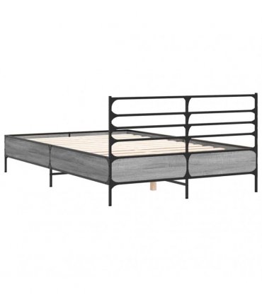 vidaXL Bed Frame without Mattress Grey Sonoma 120x200 cm