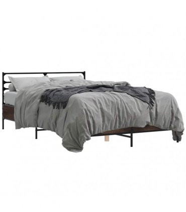 vidaXL Bed Frame without Mattress Brown Oak 120x200 cm