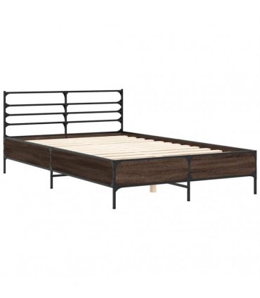 vidaXL Bed Frame without Mattress Brown Oak 120x200 cm