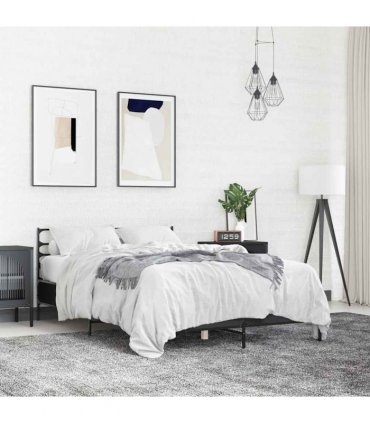 vidaXL Bed Frame without Mattress Black 140x200 cm
