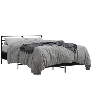 vidaXL Bed Frame without Mattress Black 140x200 cm