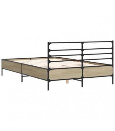 vidaXL Bed Frame without Mattress Sonoma Oak 140x200 cm