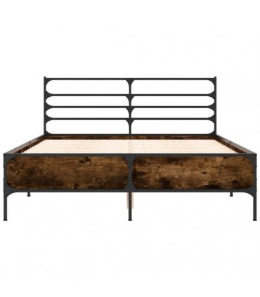 vidaXL Bed Frame without Mattress Smoked Oak 140x200 cm