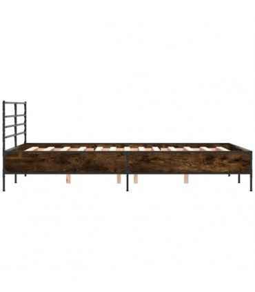 vidaXL Bed Frame without Mattress Smoked Oak 140x200 cm