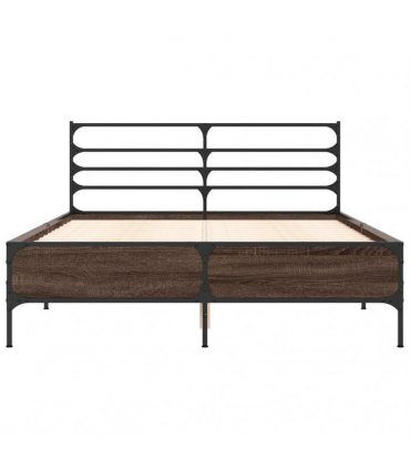 vidaXL Bed Frame without Mattress Brown Oak 140x200 cm