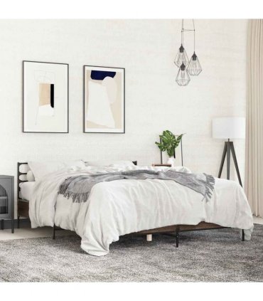 vidaXL Bed Frame without Mattress Brown Oak 150x200 cm