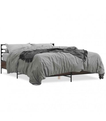 vidaXL Bed Frame without Mattress Brown Oak 150x200 cm
