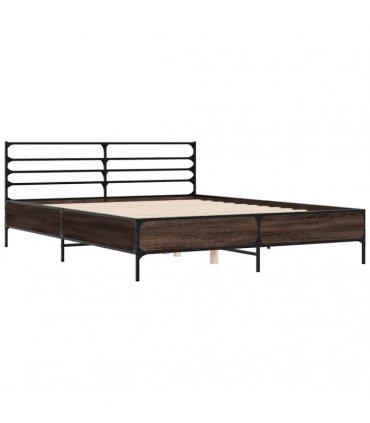 vidaXL Bed Frame without Mattress Brown Oak 150x200 cm