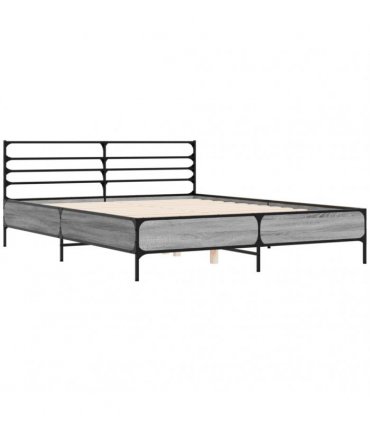 vidaXL Bed Frame without Mattress Grey Sonoma 160x200 cm