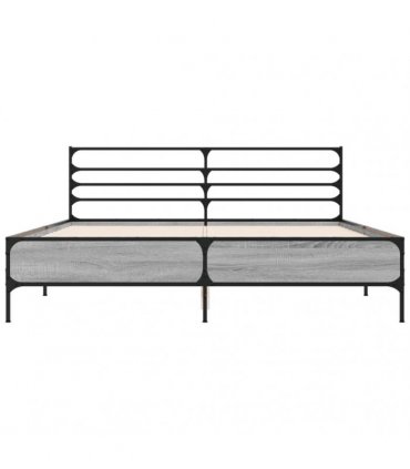 vidaXL Bed Frame without Mattress Grey Sonoma 160x200 cm