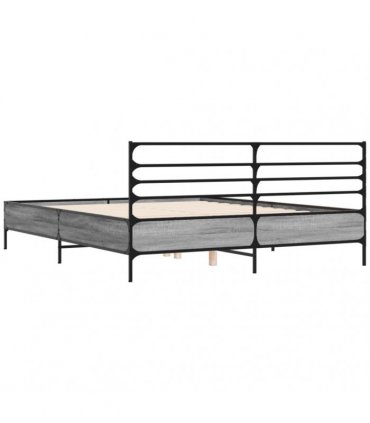 vidaXL Bed Frame without Mattress Grey Sonoma 160x200 cm