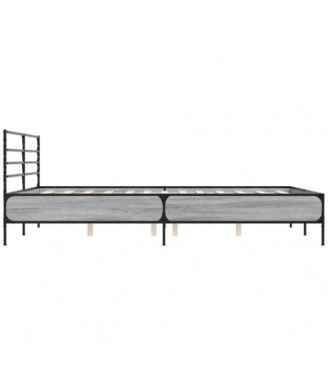 vidaXL Bed Frame without Mattress Grey Sonoma 160x200 cm