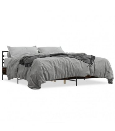 vidaXL Bed Frame without Mattress Smoked Oak 180x200 cm