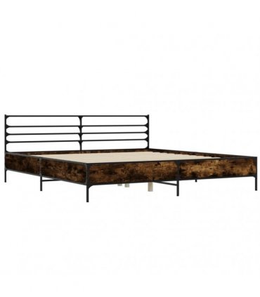 vidaXL Bed Frame without Mattress Smoked Oak 180x200 cm