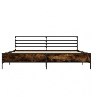 vidaXL Bed Frame without Mattress Smoked Oak 180x200 cm