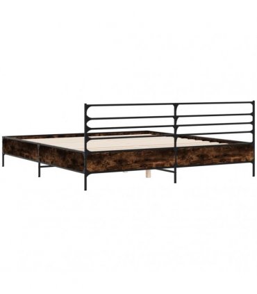 vidaXL Bed Frame without Mattress Smoked Oak 180x200 cm