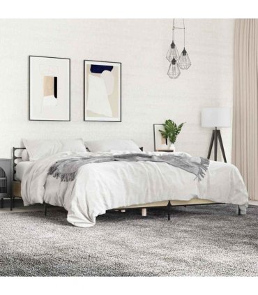 vidaXL Bed Frame without Mattress Sonoma Oak 200x200 cm