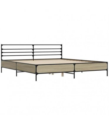 vidaXL Bed Frame without Mattress Sonoma Oak 200x200 cm