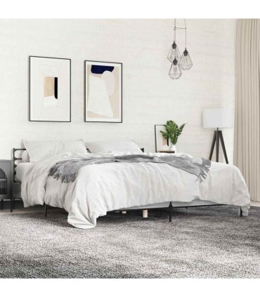 vidaXL Bed Frame without Mattress Grey Sonoma 200x200 cm