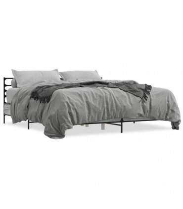 vidaXL Bed Frame without Mattress Grey Sonoma 200x200 cm