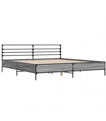 vidaXL Bed Frame without Mattress Grey Sonoma 200x200 cm