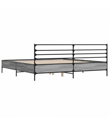 vidaXL Bed Frame without Mattress Grey Sonoma 200x200 cm