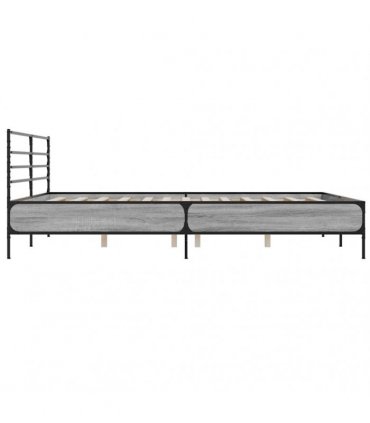 vidaXL Bed Frame without Mattress Grey Sonoma 200x200 cm