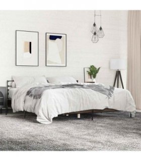 vidaXL Bed Frame without Mattress Brown Oak 200x200 cm