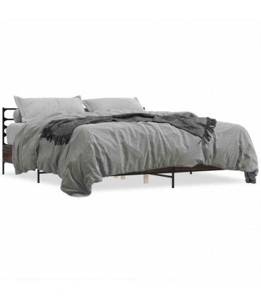 vidaXL Bed Frame without Mattress Brown Oak 200x200 cm