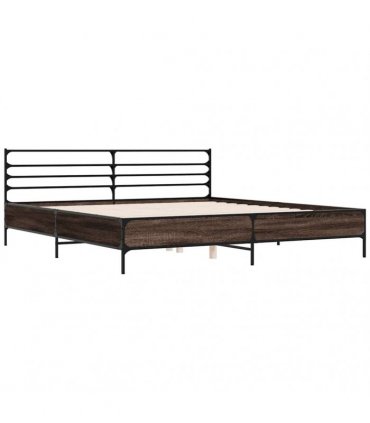 vidaXL Bed Frame without Mattress Brown Oak 200x200 cm