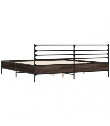 vidaXL Bed Frame without Mattress Brown Oak 200x200 cm