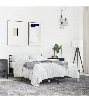vidaXL Bed Frame without Mattress Black 120x190 cm