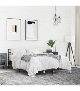vidaXL Bed Frame without Mattress Smoked Oak 120x190 cm
