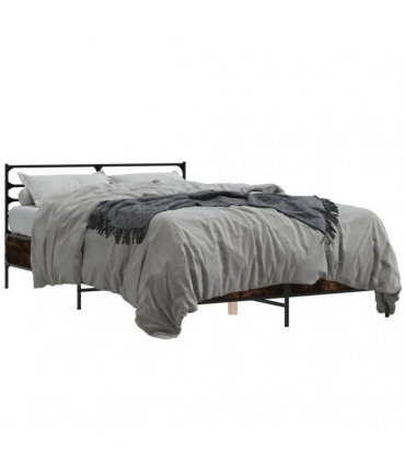 vidaXL Bed Frame without Mattress Smoked Oak 120x190 cm