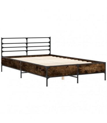 vidaXL Bed Frame without Mattress Smoked Oak 120x190 cm