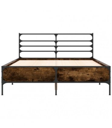 vidaXL Bed Frame without Mattress Smoked Oak 120x190 cm