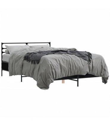 vidaXL Bed Frame without Mattress Black 135x190 cm