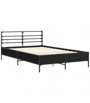vidaXL Bed Frame without Mattress Black 135x190 cm
