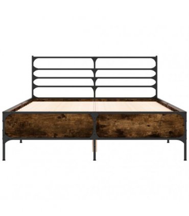 vidaXL Bed Frame without Mattress Smoked Oak 135x190 cm