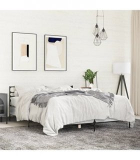 vidaXL Bed Frame without Mattress Grey Sonoma 135x190 cm