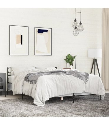 vidaXL Bed Frame without Mattress Grey Sonoma 135x190 cm