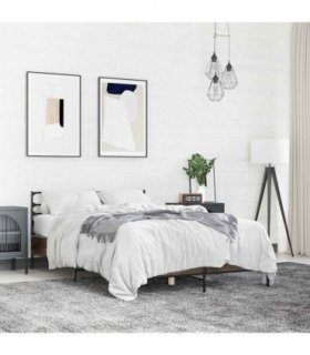 vidaXL Bed Frame without Mattress Brown Oak 135x190 cm