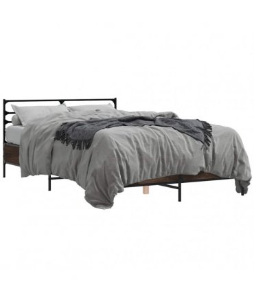 vidaXL Bed Frame without Mattress Brown Oak 135x190 cm