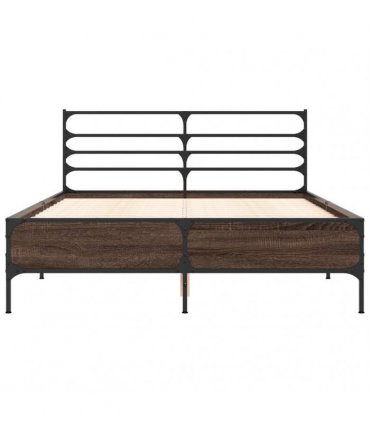 vidaXL Bed Frame without Mattress Brown Oak 135x190 cm