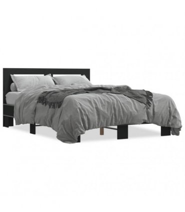 vidaXL Bed Frame without Mattress Black 140x200 cm