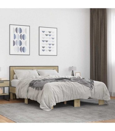 vidaXL Bed Frame without Mattress Sonoma Oak 120x200 cm