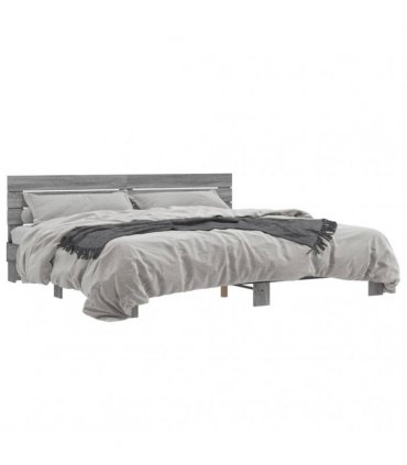 vidaXL Bed Frame without Mattress Grey Sonoma 200x200 cm