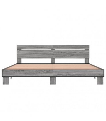 vidaXL Bed Frame without Mattress Grey Sonoma 200x200 cm